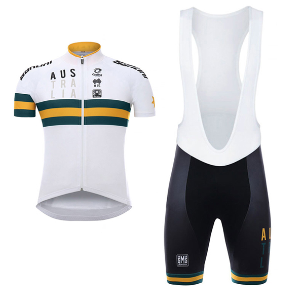 Abbigliamento Ciclismo Australia 2017 bianco e Giallo